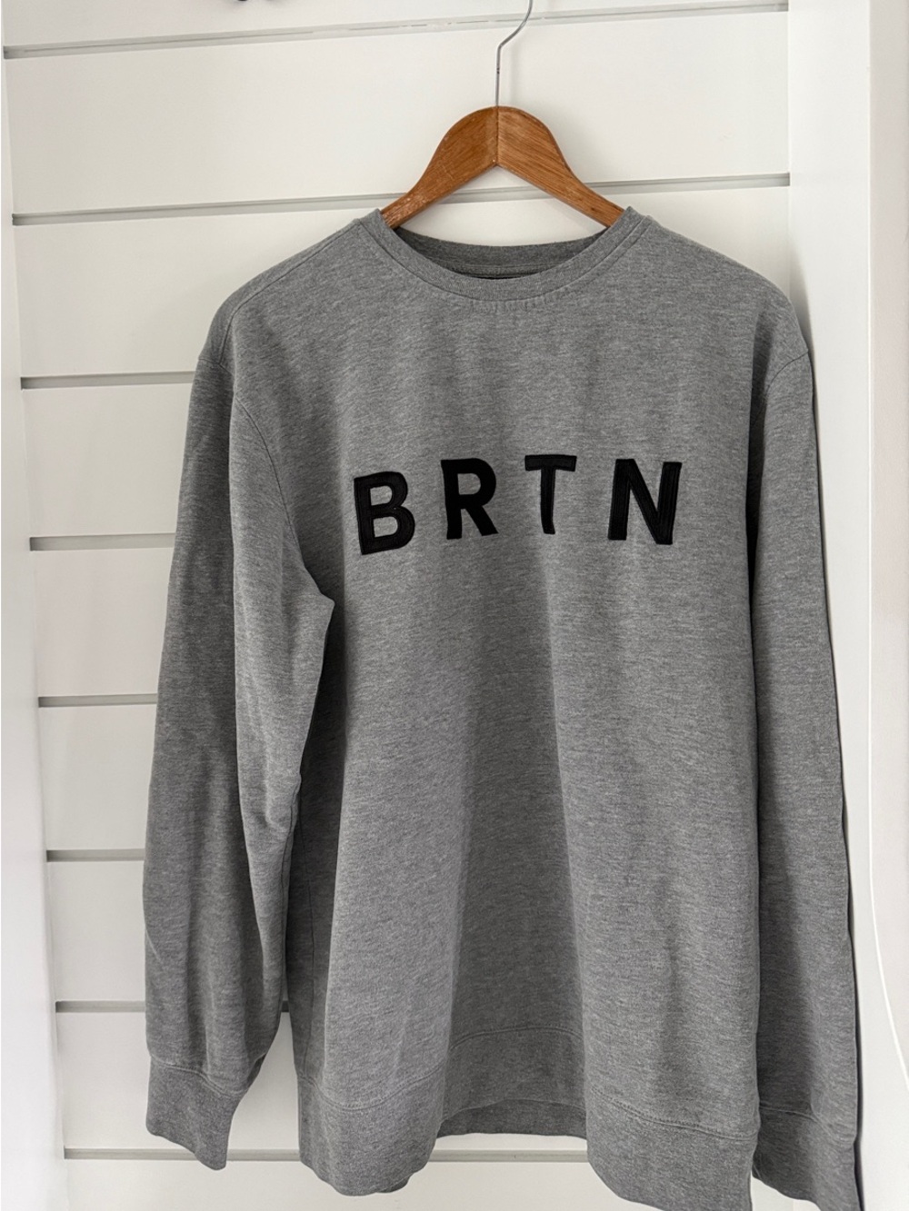 Burton Grey Crewneck Sweatshirt with BRTN Logo